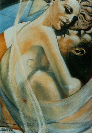 Amanti - acrilico olio su tela 70x50 (1999)